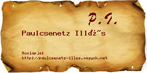 Paulcsenetz Illés névjegykártya
